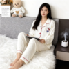 Bộ đồ ngủ Hello Kitty chấm bi, Thiết kế mỏng ,đồ ngủ trắng cao cấp dễ thương, đồ mặc nhà thu đông